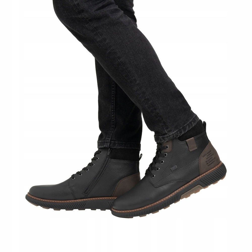 Rieker B3343-00 Pánské zimní boty kotníkové boty černé na zip, vel 40