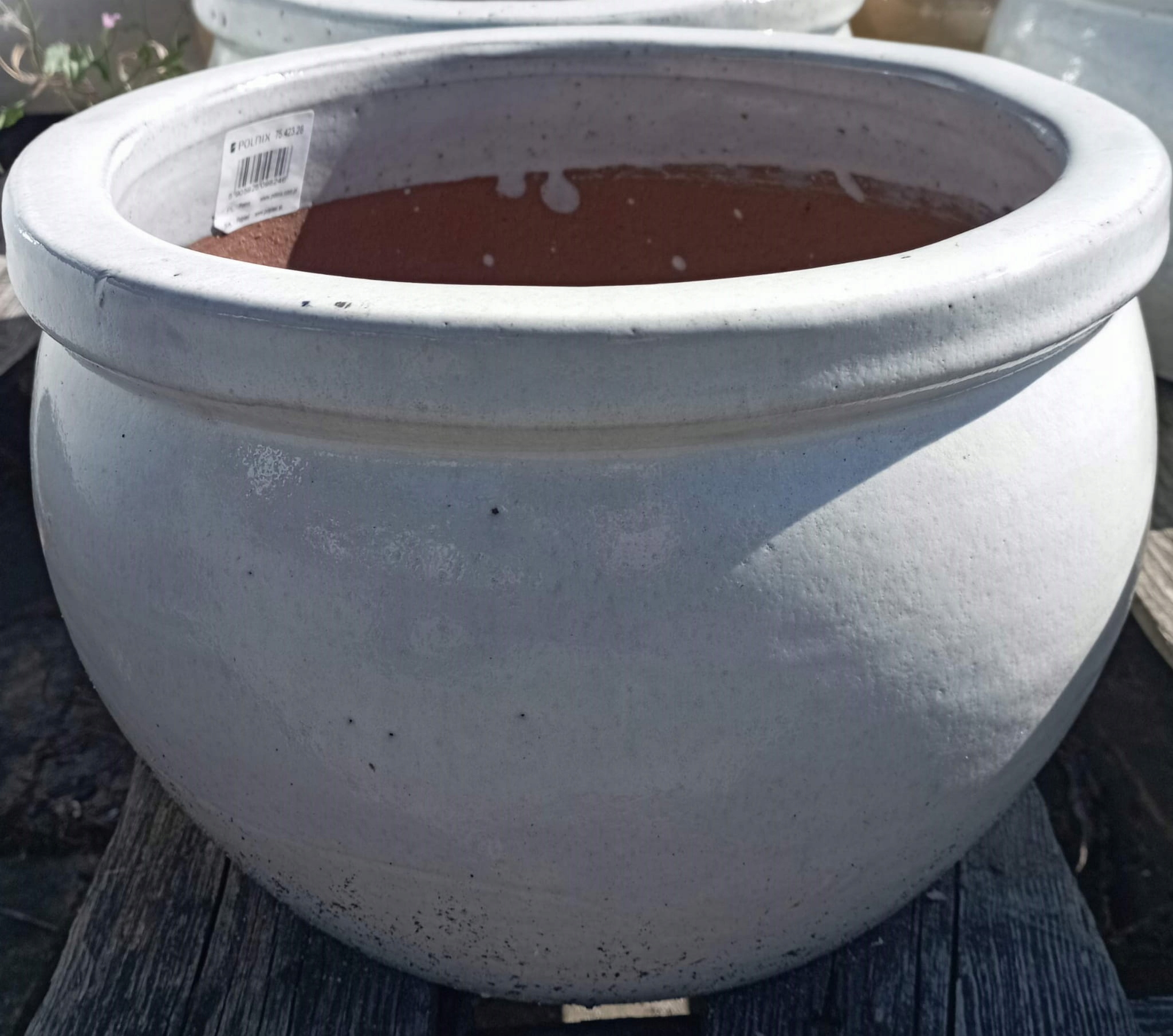 

Donica ogrodowa szkliwiona kremowa 46x26 cm