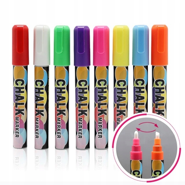 

Markery kredowe do tablic szyb 8szt 6mm (C026)