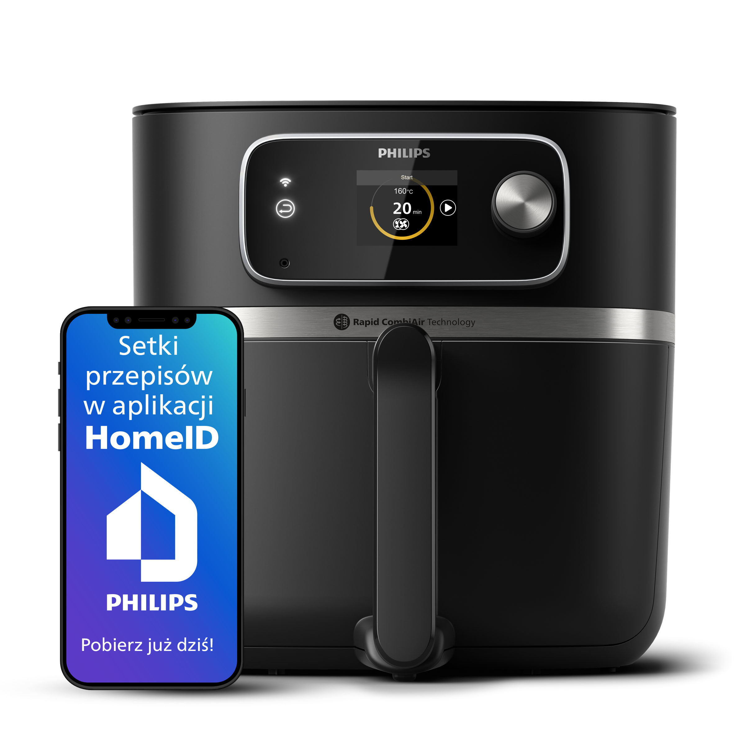Frytkownica beztłuszczowa Philips Ovi Smart 2.0 Air fryer 8,3l HD9880/90