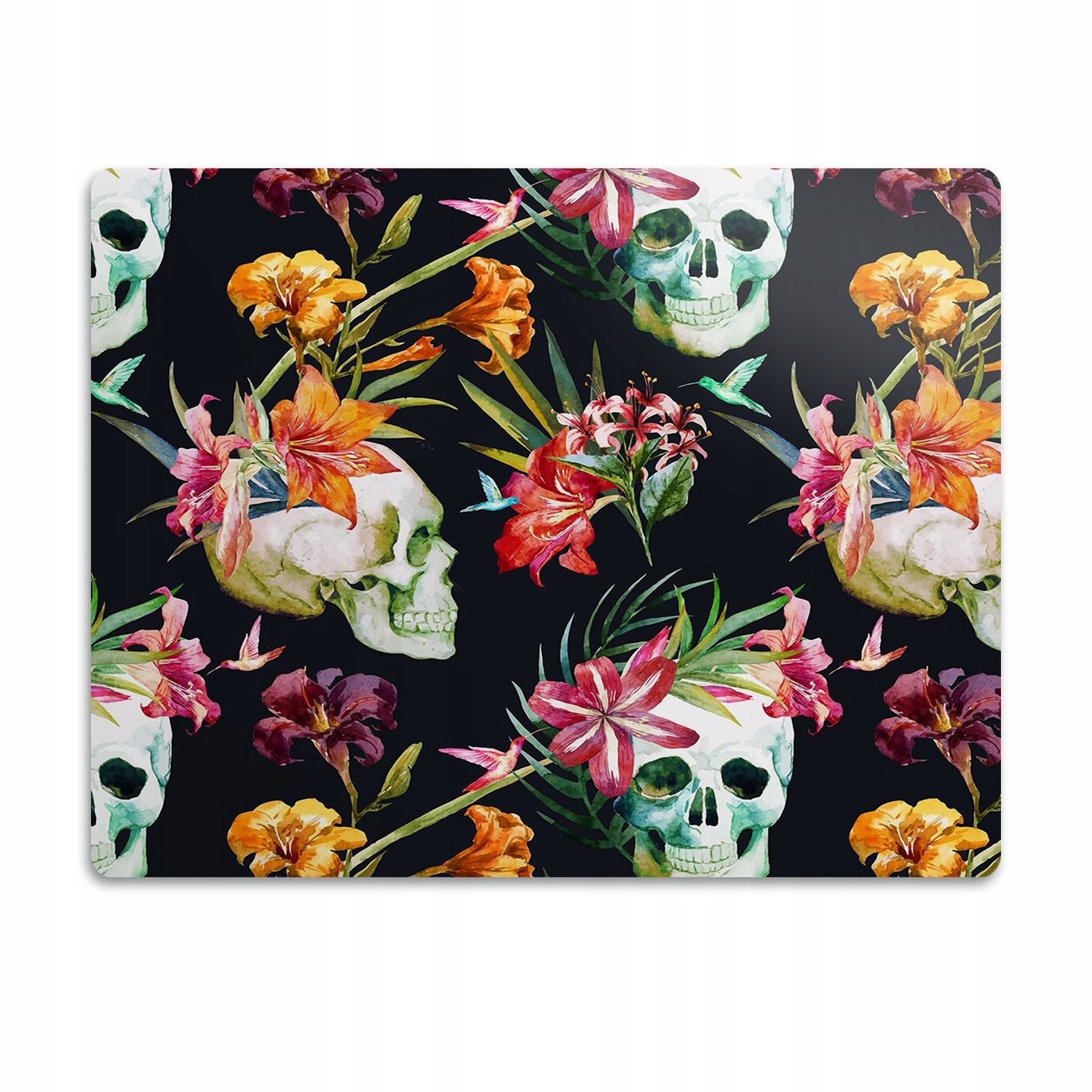 Levně Podložka pro psa pod misku Lebky a květiny 60x40