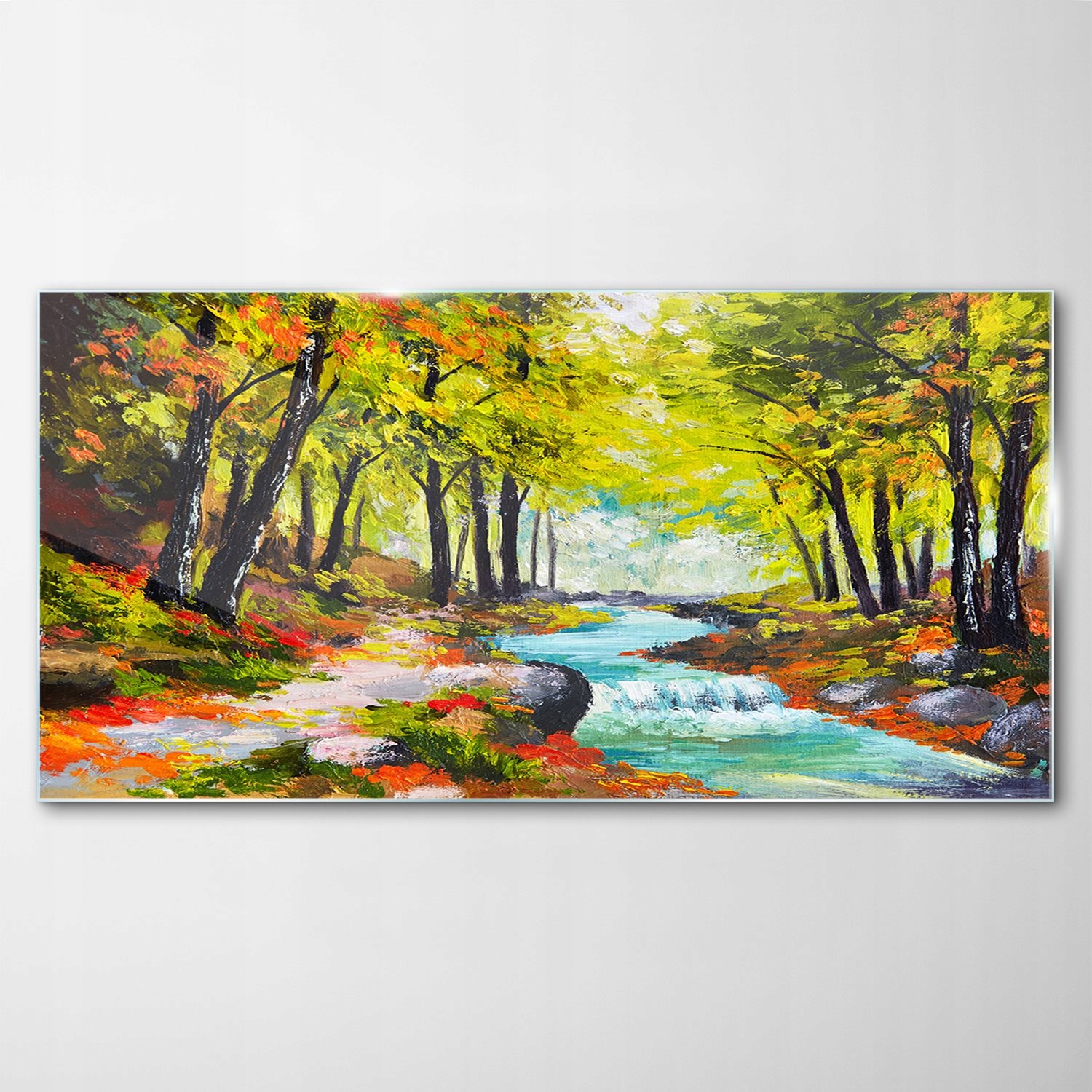 

Obraz Szklany Dekor Rzeka Jesień Las Drzewa 120x60
