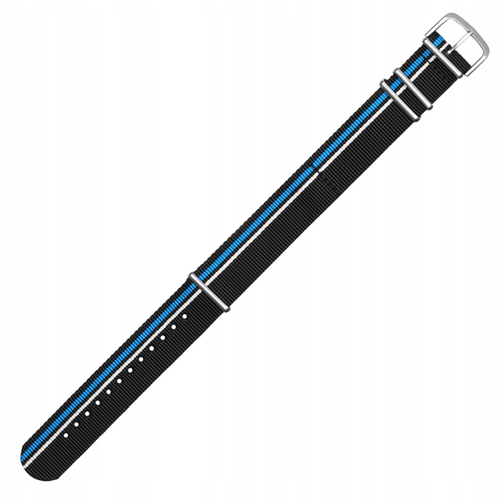 Pásek k hodinkám Traser TS-105740 černý, modrý 22 mm