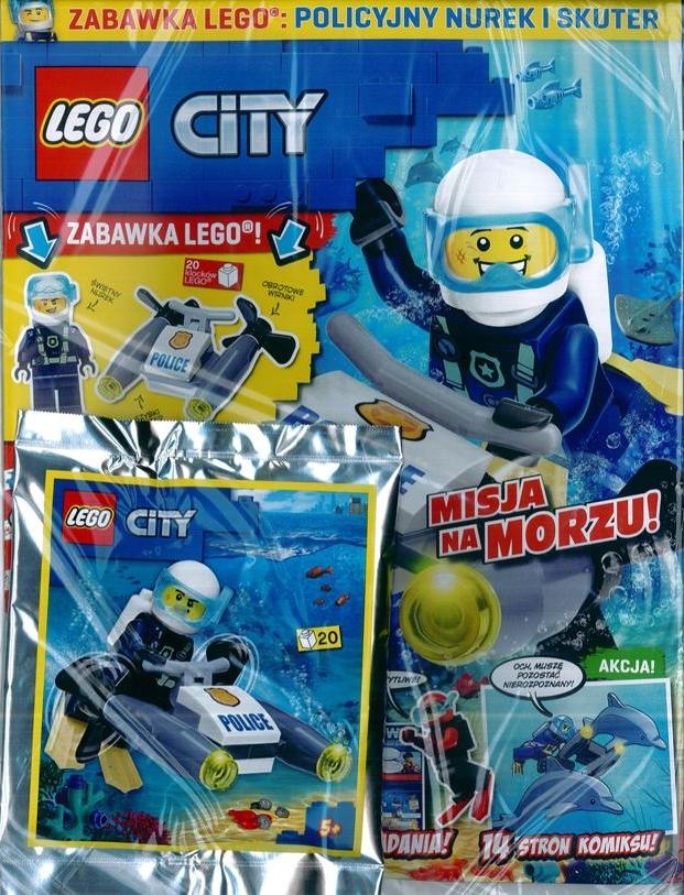 LEGO CITY nr 8/22 + POLICYJNY NUREK + SKUTER