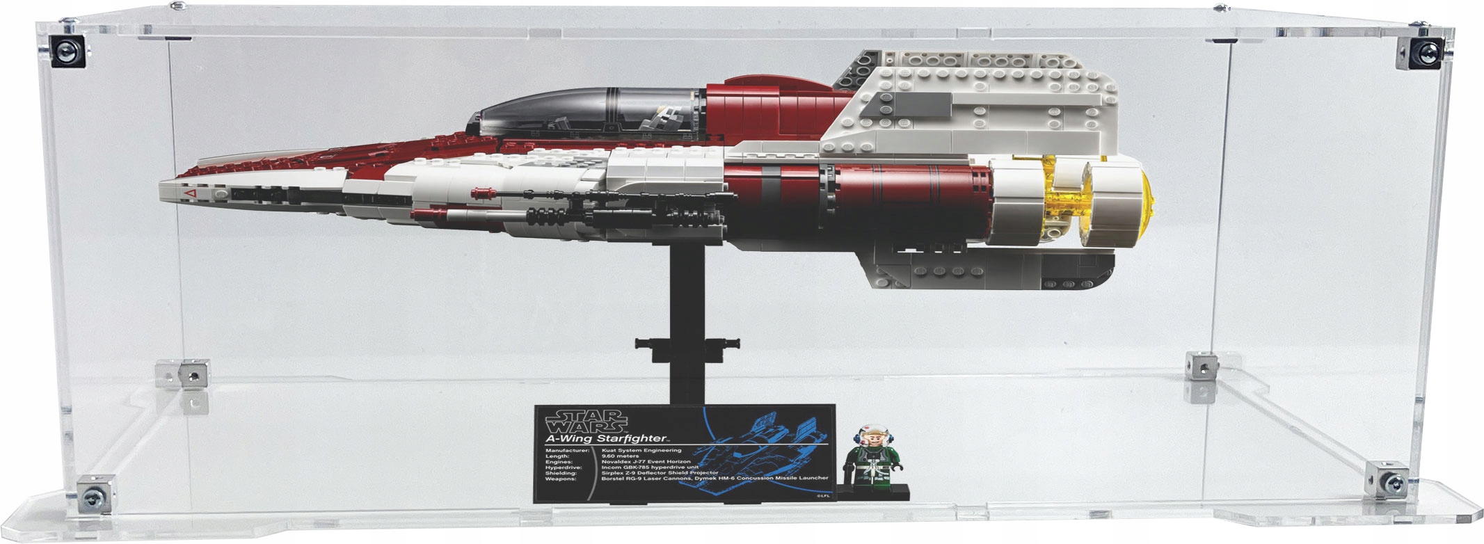 Vitrína s podstavcem pro stavebnici Lego 75275 Star Wars Stíhačka A-wing