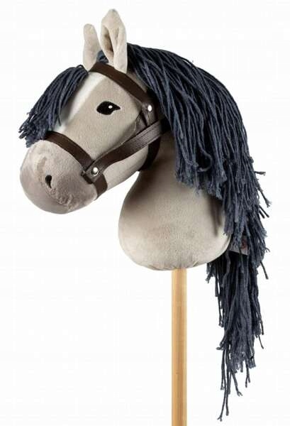 Koń na kiju z plecakiem Hobby Horse do zabawy dla Dzieci szary Astrup