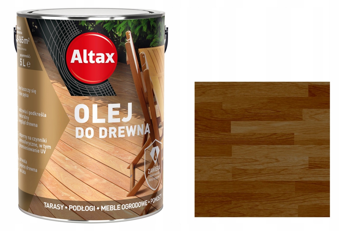 Altax Olej Do Drewna Tarasów Podłóg Mebli Ogrodowych Pomostów 5L Tik