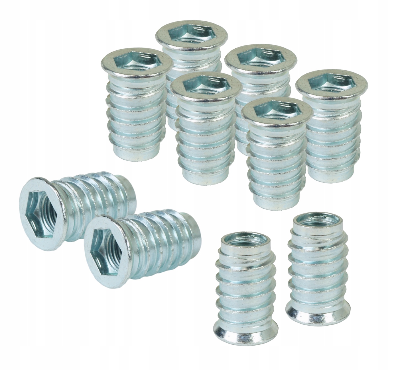 100 x Nátrubek M10 x25 dvouzávitový šroub s drážkou ze dřeva