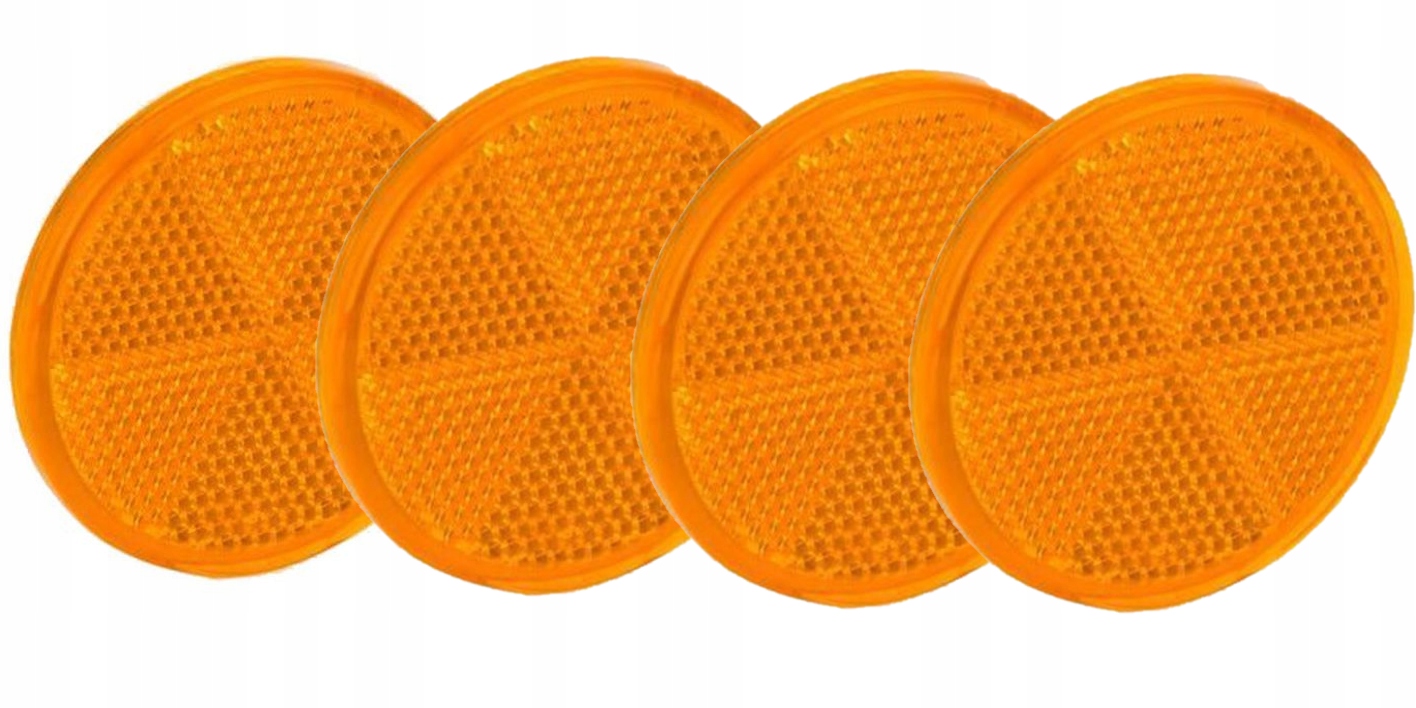 ODBLASKI ŻÓŁTE x4 OKRĄGŁE TAŚMA DO PRZYCZEP fi 60