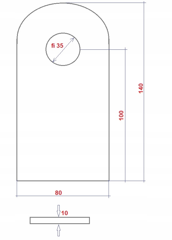 Ucho mocowanie siłownika fi 35 Producent części Ol-Mot Kutno
