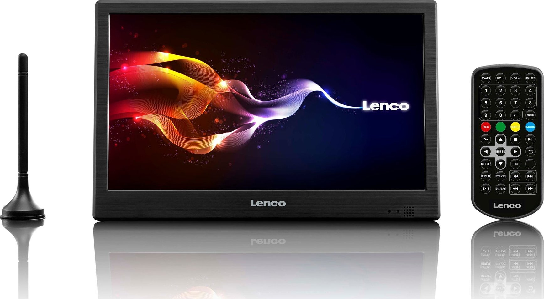 Telewizor Przenośny Led 10" z DVB-T2, Aux In Lenco TFT-1038BK, Czarny