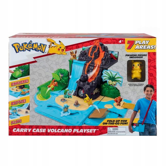 Pokemon Carry Case WULKAN Arena do Bitwy + Pikachu
