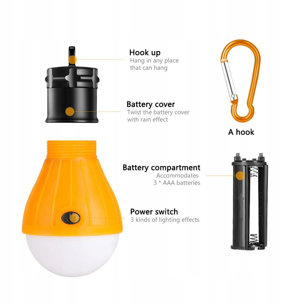 Winzwon Lampa LED Kempingowa Garaż Żarówka 3-PACK — miniatura 3
