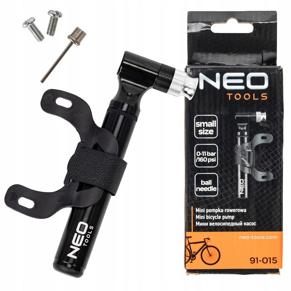 Pompka rowerowa mini ręczna Neo Tools 91-015 Aluminium 160 Psi