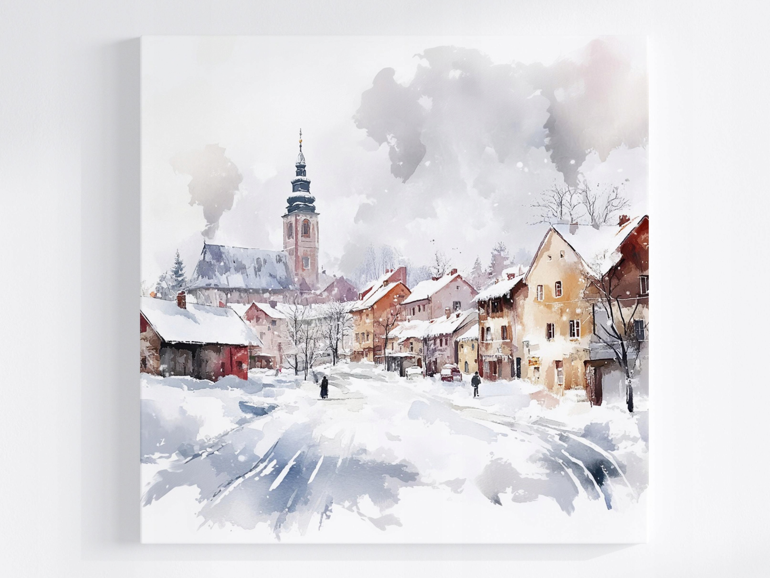 Obraz Na Plátně Canvas Polska Město Kamínky Ulice Kostel Zima 60x60