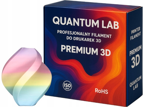 Profesjonalny Filament PLA Silk Rainbow Light / Tęcza Pastelowy Quantum