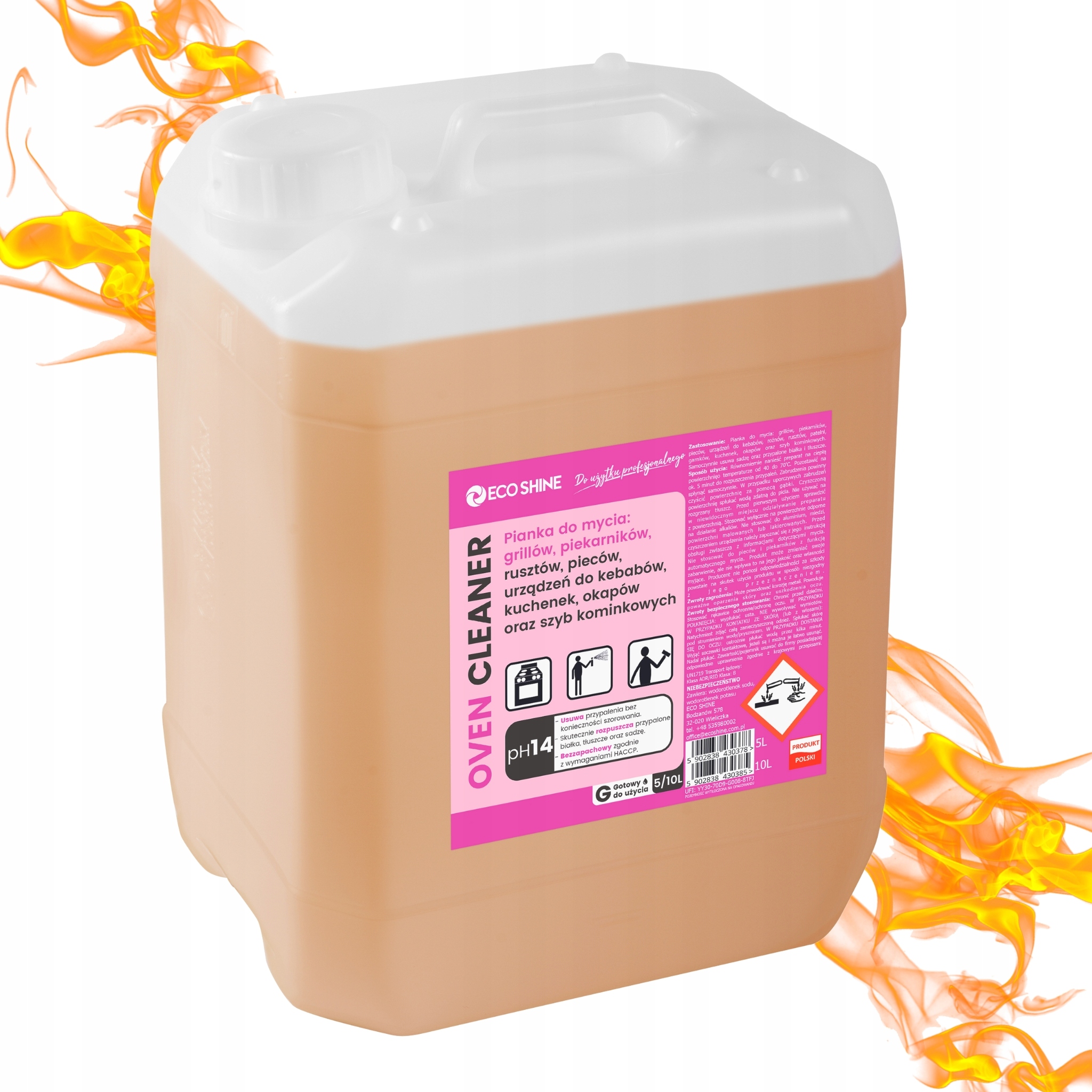 Eco Shine Oven Cleaner 10L Pianka do mycia grillów, piekarników i pieców