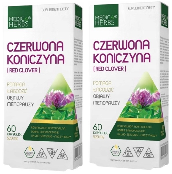 2x Medica Herbs Czerwona koniczyna Red Clover 120 kapsułek Menopauza