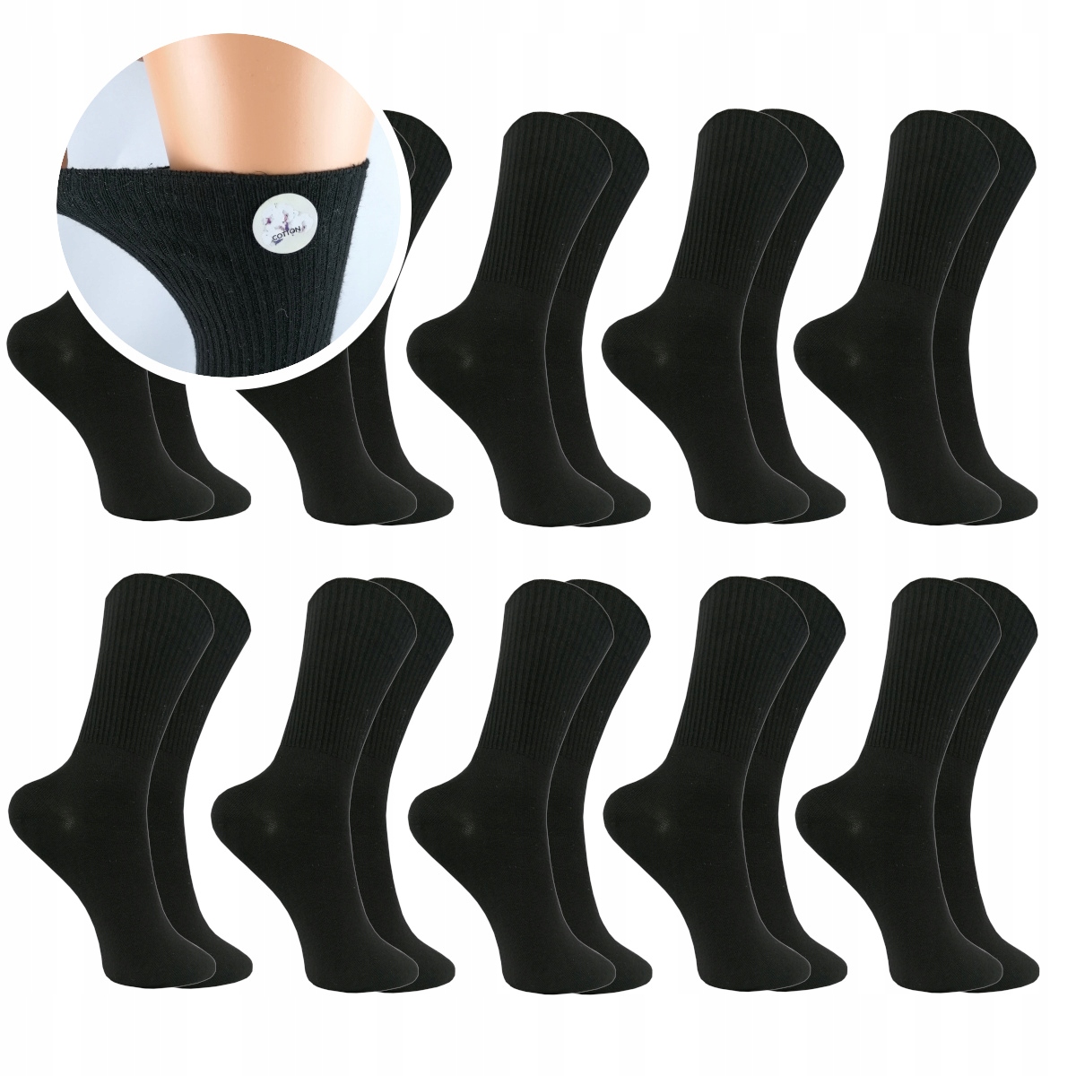 

10PAR Bezuciskowe Męskie Skarpety Sportowe Premium