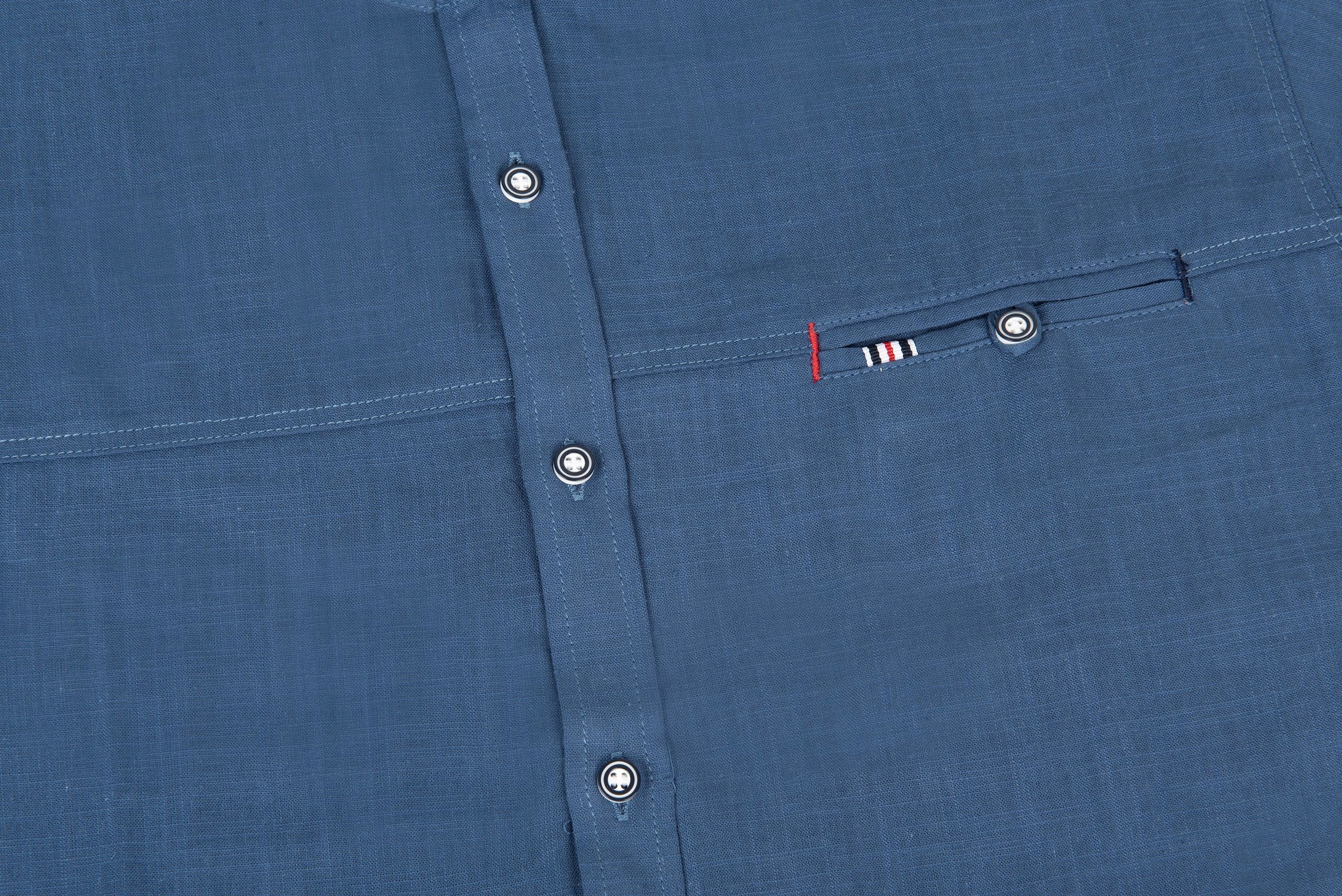 LNIANA BAWEŁNIANA KOSZULA MĘSKA STÓJKA JEANSOWA XXL 43/44 Marka Formax