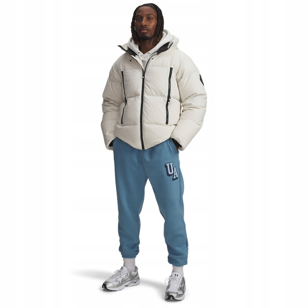 Męskie spodnie dresowe treningowe niebieskie S