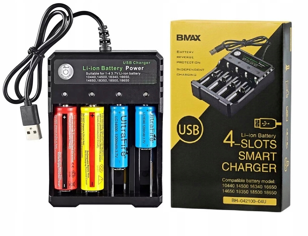 

Ładowarka Bmax do akumulatorów ogniw Li-ion 18650
