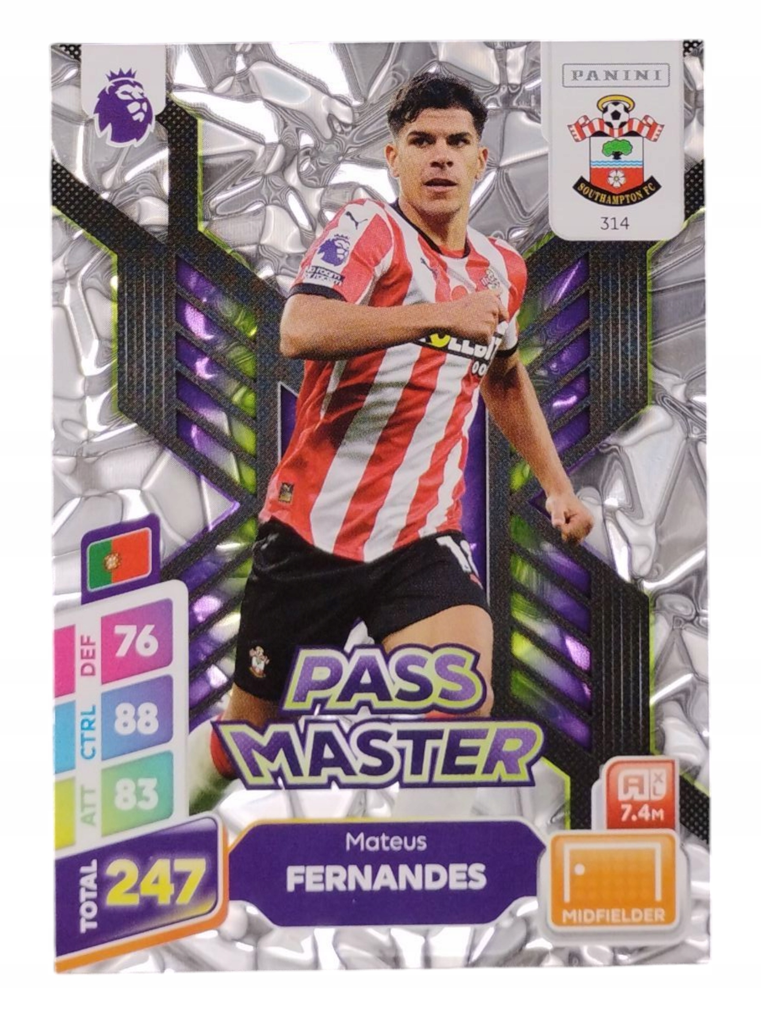 Panini Premier League Plus 2025 Pass Master Mateus Fernandes 314