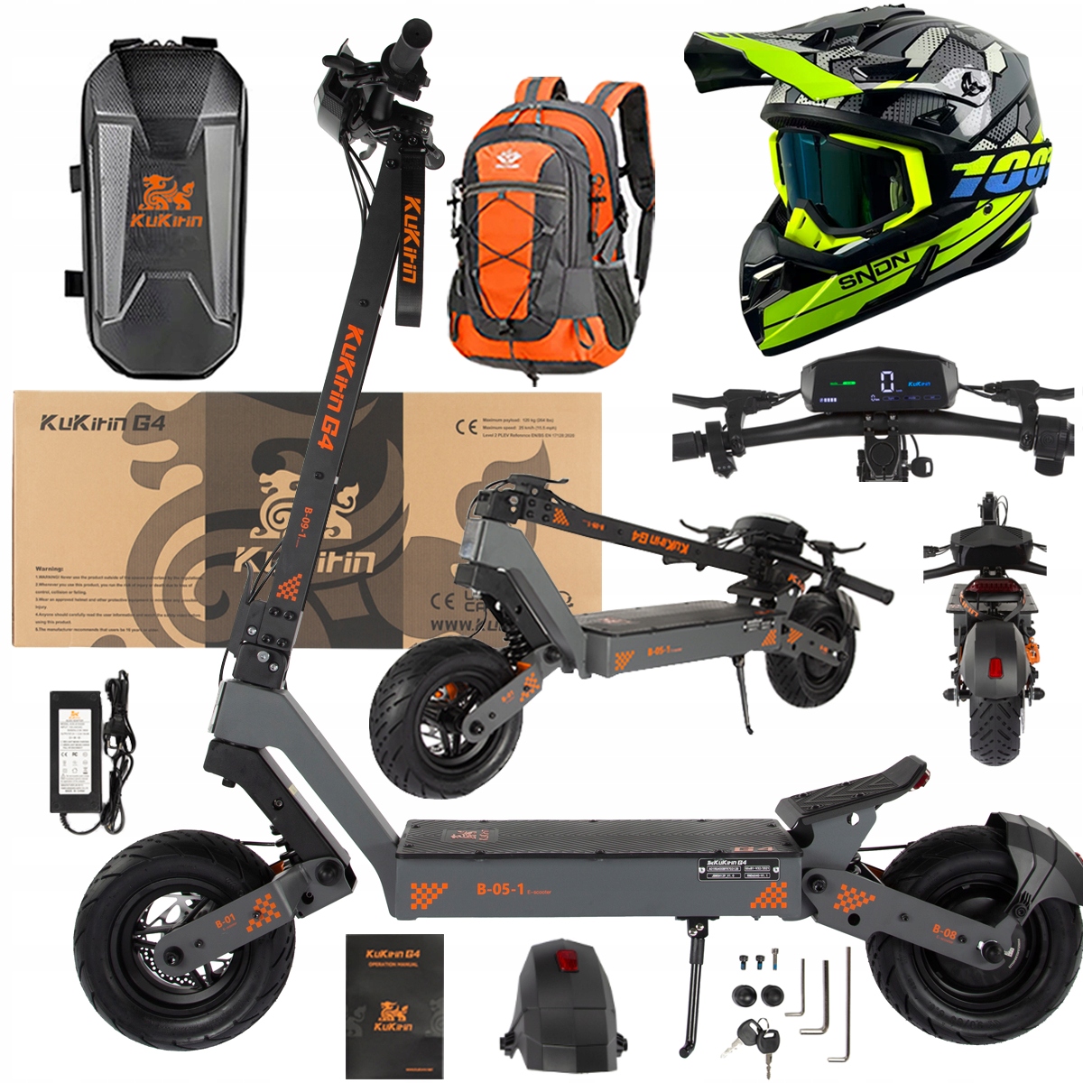 KuKirin G4 Skládací elektrická vozidla 2000W 70KM/H 60V 20Ah 75km +Dárek