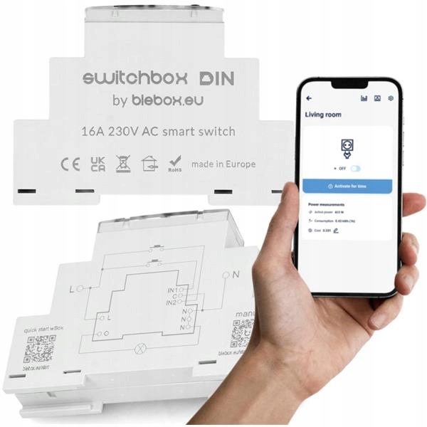 Reléový modul switchboxu din Blebox