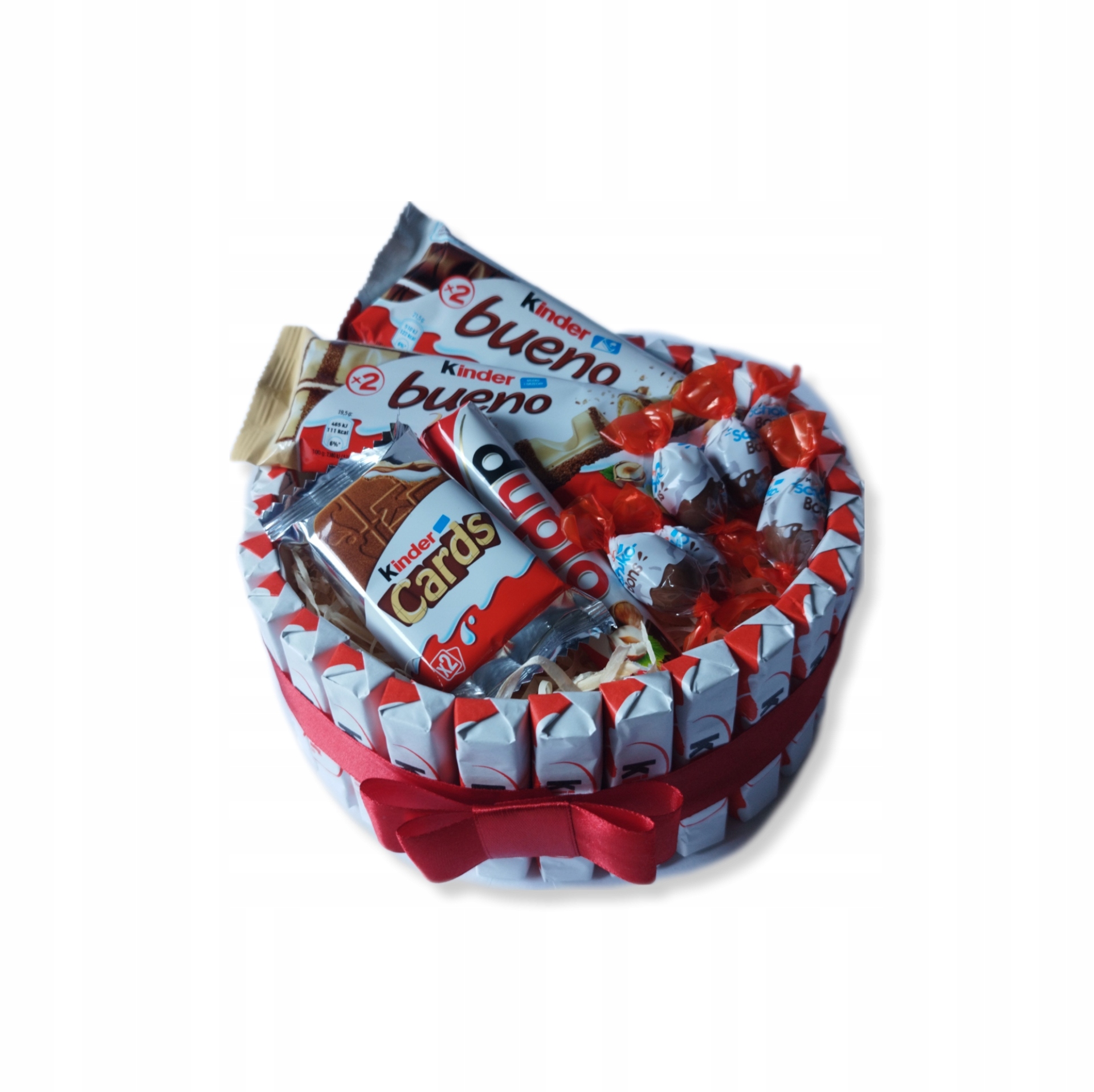 Tort Kinder w kształcie koła Zestaw Prezentowy