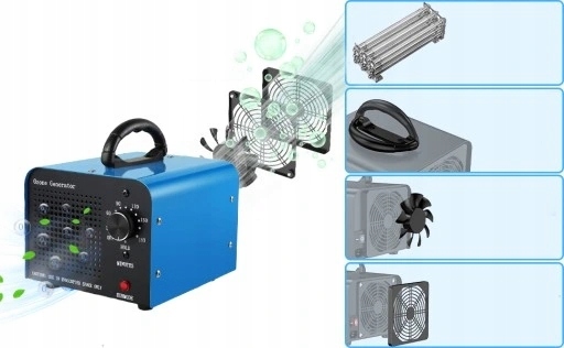 GENERATOR OZONU OZONATOR PROFESJONALNY 60000mg/h Kod producenta OZONATOR 60G/H + Timer + Wentylator