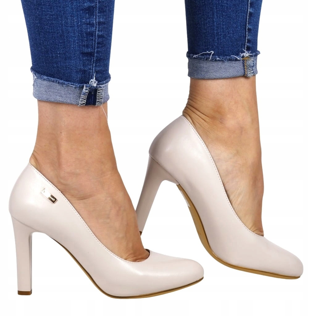 Módní Dámské Šedé Béžové Lodičky Na Podpatku, Módní A Pohodlné Hotové Boty