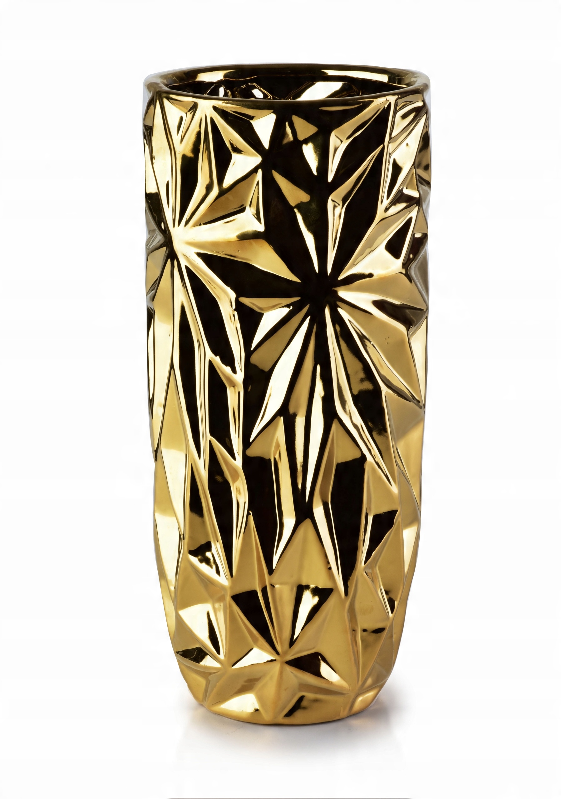

Duży Wysoki Wazon Ceramiczny Złoty Glamour 29cm