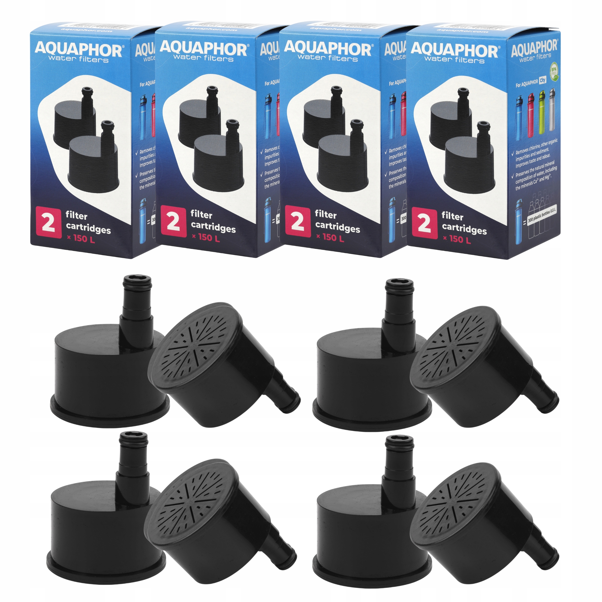Wkład filtrujący do butelki Aquaphor City Filtry do Wody zestaw 8 sztuk
