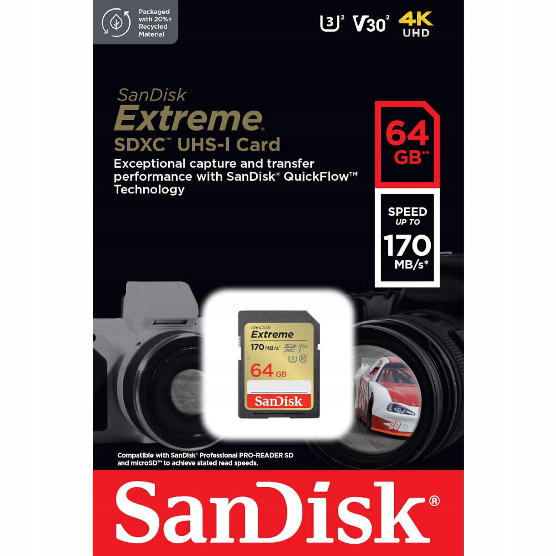 Karta SD SanDisk Extreme 64 GB 170/80 MB/s A2 SDSDXV2-064G-GNCIN