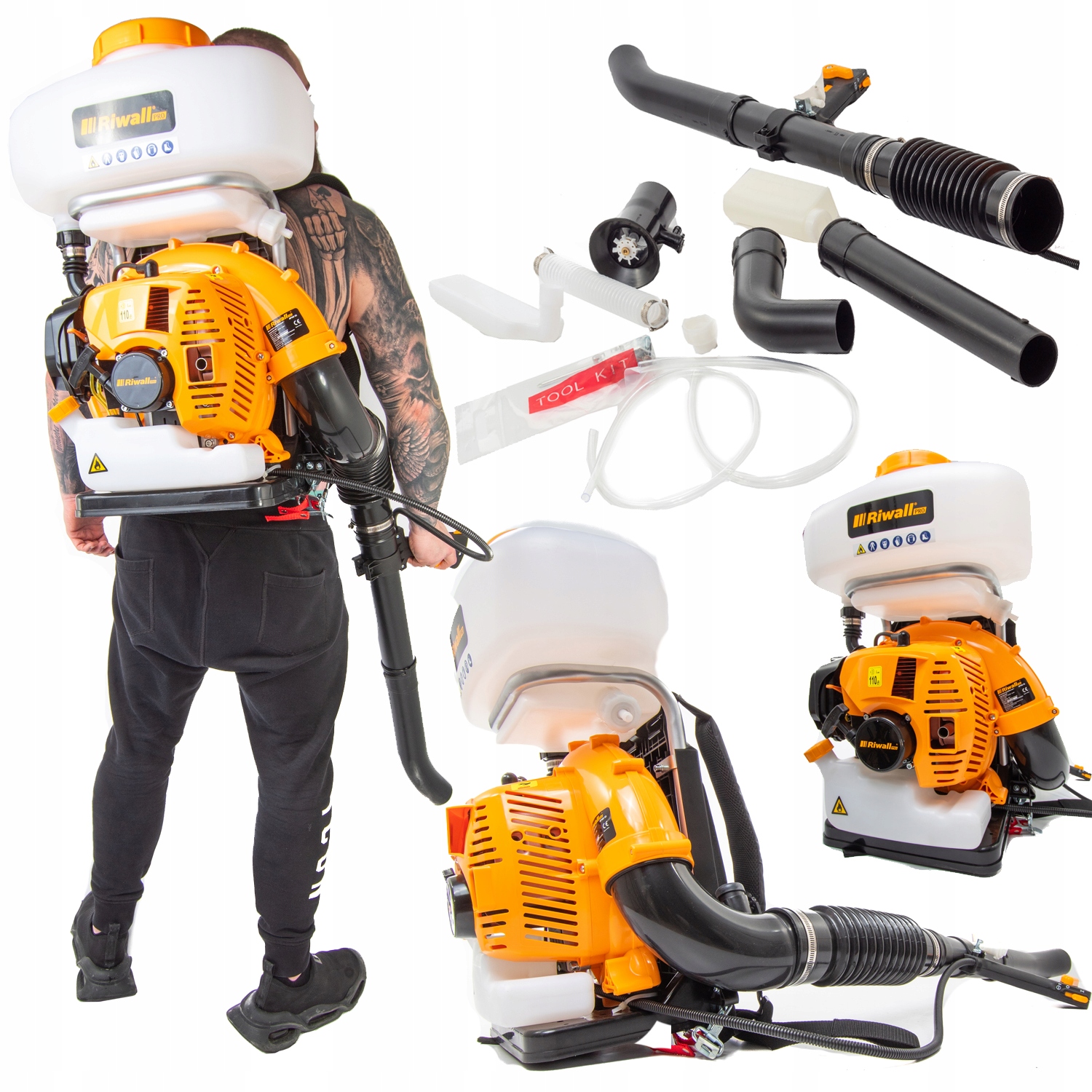 Opryskiwacz Plecakowy Spalinowy Dmuchawa 2w1 14L Riwall Siewnik Mocny