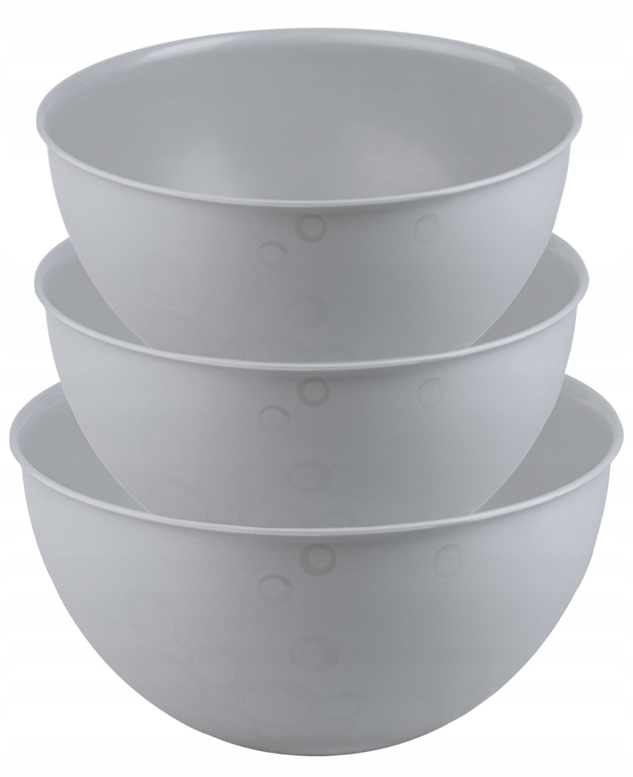

Miski Plastikowe Zestaw 3 Misek 0.75 1.5 3L Szare
