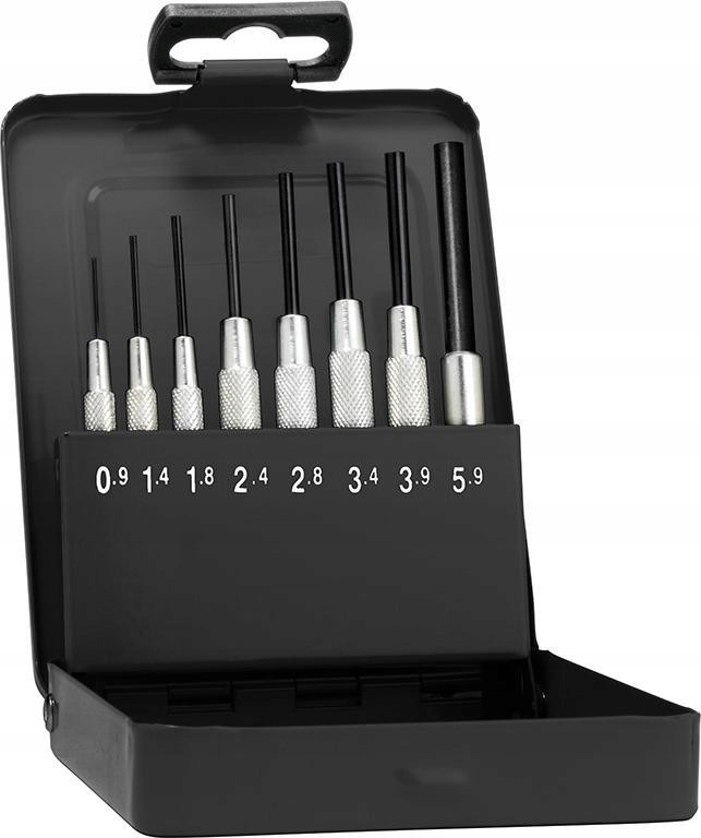 Sada razníků, pouzdro, 8 ks v kovovém pouzdře Format