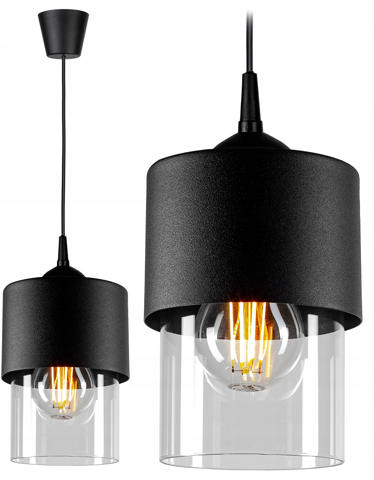 

Szklana Lampa Wisząca Sufitowa Żyrandol Plafon Led