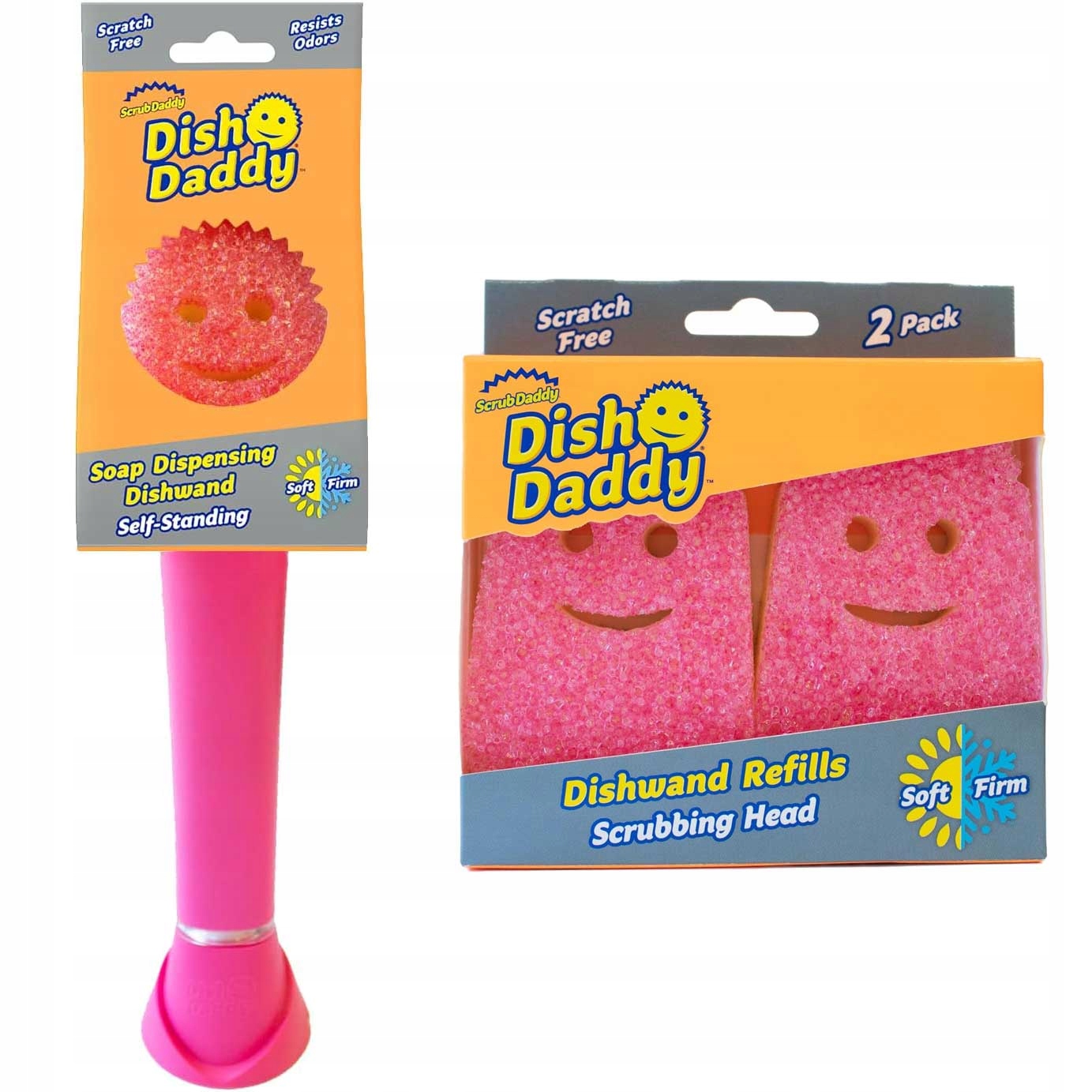 Scrub Daddy Dish Daddy myčka na nádobí Růžová 2 náhradní houbičky