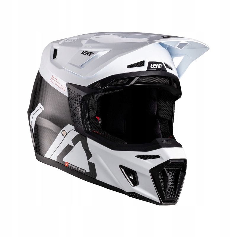 Motocyklová Prilba S Okuliarmi Leatt Kit Moto 9.5 Carbon White M