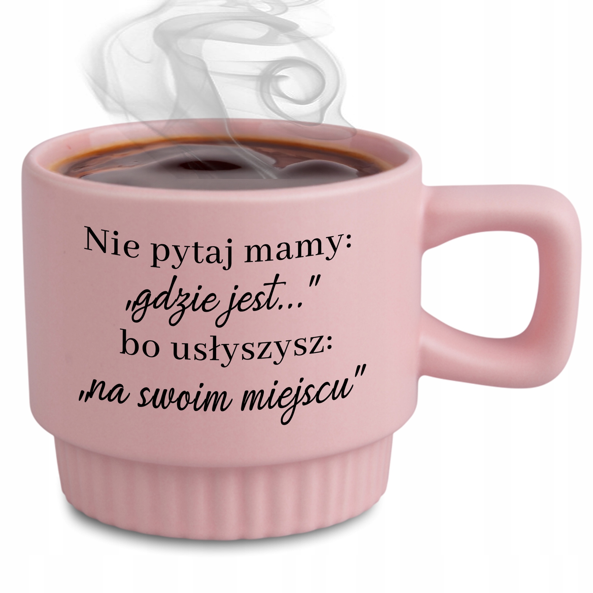 Ryflovaný hrnček Ružový Nepýtaj Sa Mamy: „kde Je...“ Na Deň matiek