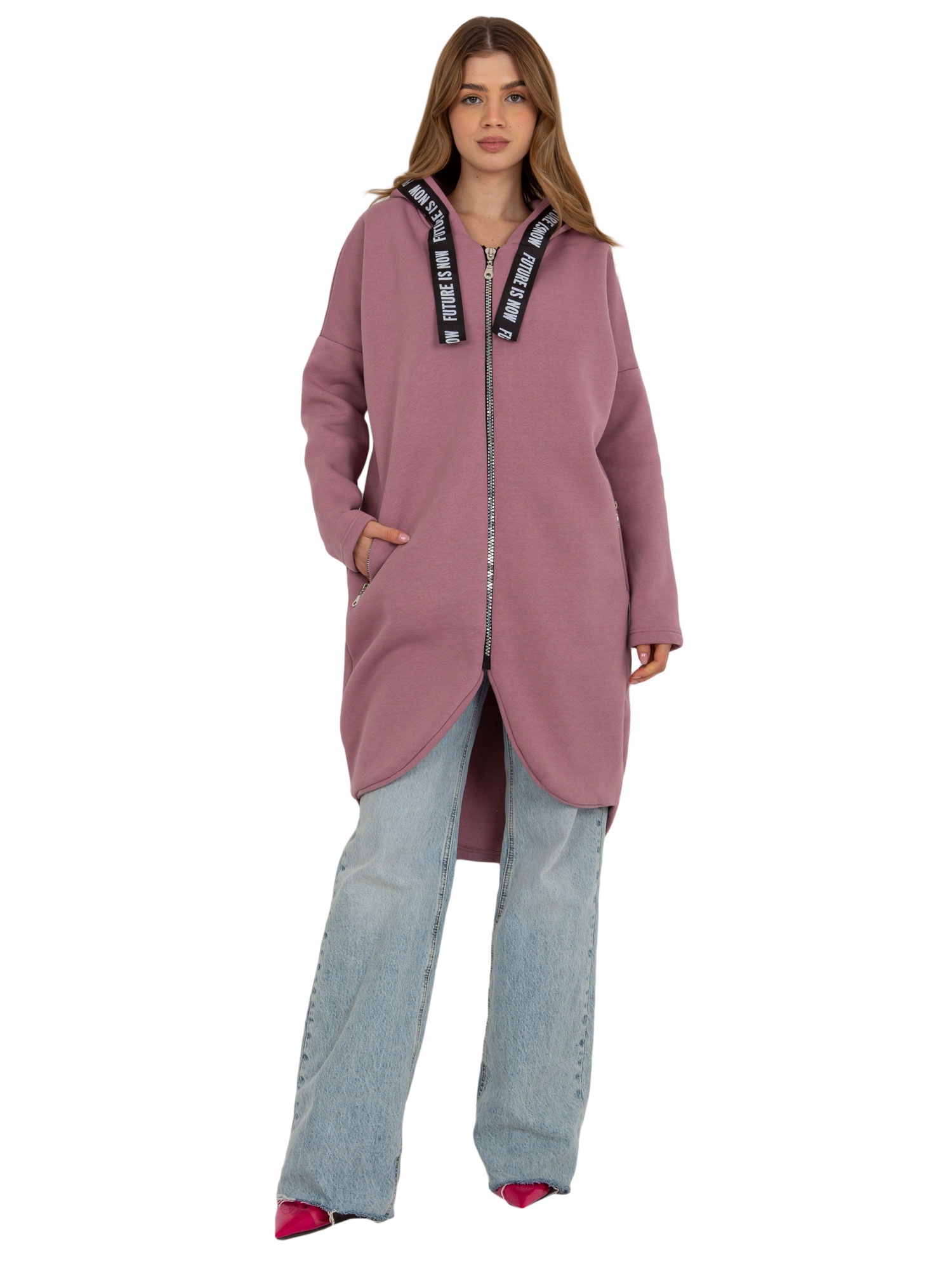 

Długa dresowa Bluza Damska rozpinana oversize
