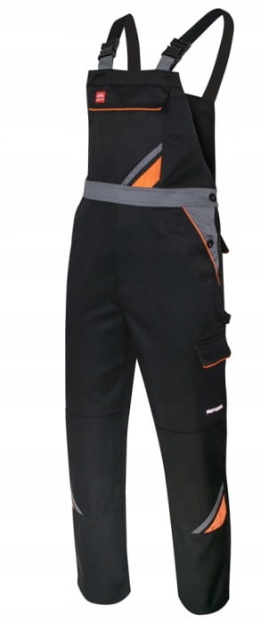 Spodnie robocze ogrodniczki Professional Black Wzmocnione,