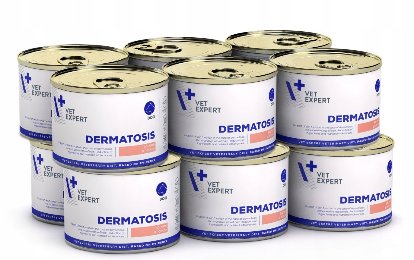 Levně Vet Expert VD Dermatosis Dog Losos a brambory 12x200g