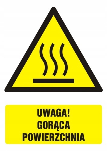 

Uwaga! Gorąca powierzchnia znak Folia 21x29,7