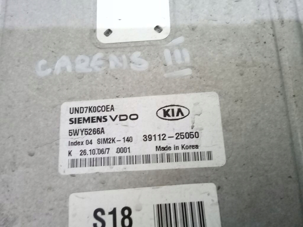 Kia Carens III 3 computer control unit of the engine 5WY5266A