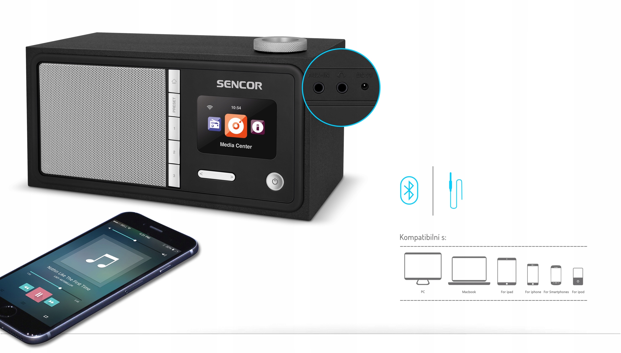 Radio Internetowe WiFi FM DAB+ Sencor SIR 5000WDB