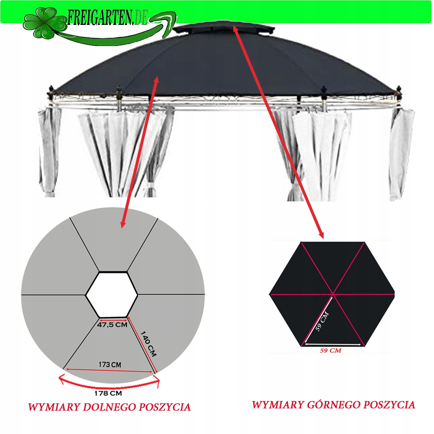 Opláštenie Zastrešenie Pavilón OBI Braga 370gr M4Brown Výrobca freigarten.de