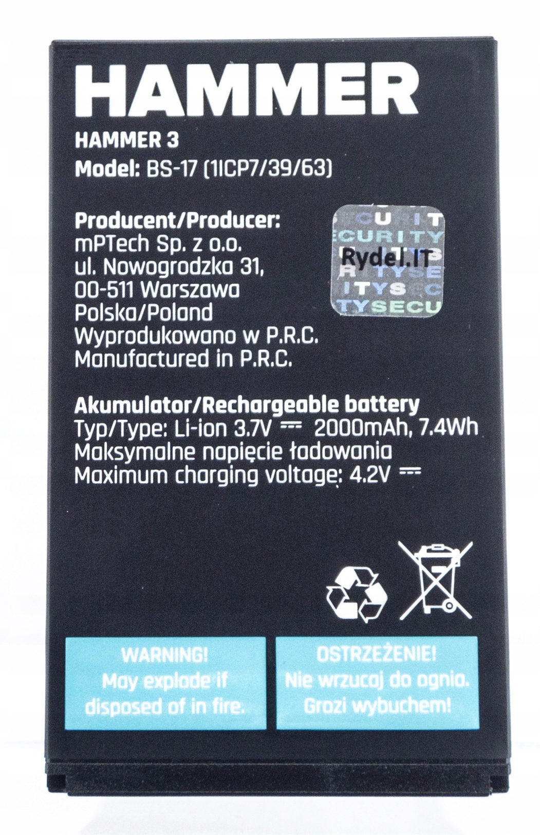 Bateria myPhone HAMMER 3 HAMMER 3+ BS-17 ORYGINAŁ